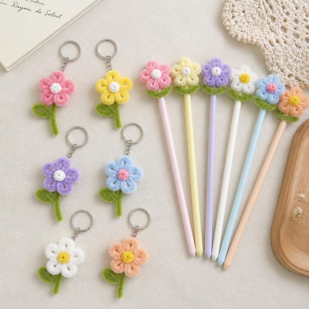 Flower Keychains & Pens